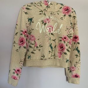 Floral Designed Girl’s Sweatshirt Hoodie